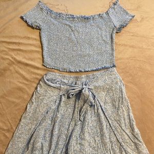 light blue flowered set from no boundaries